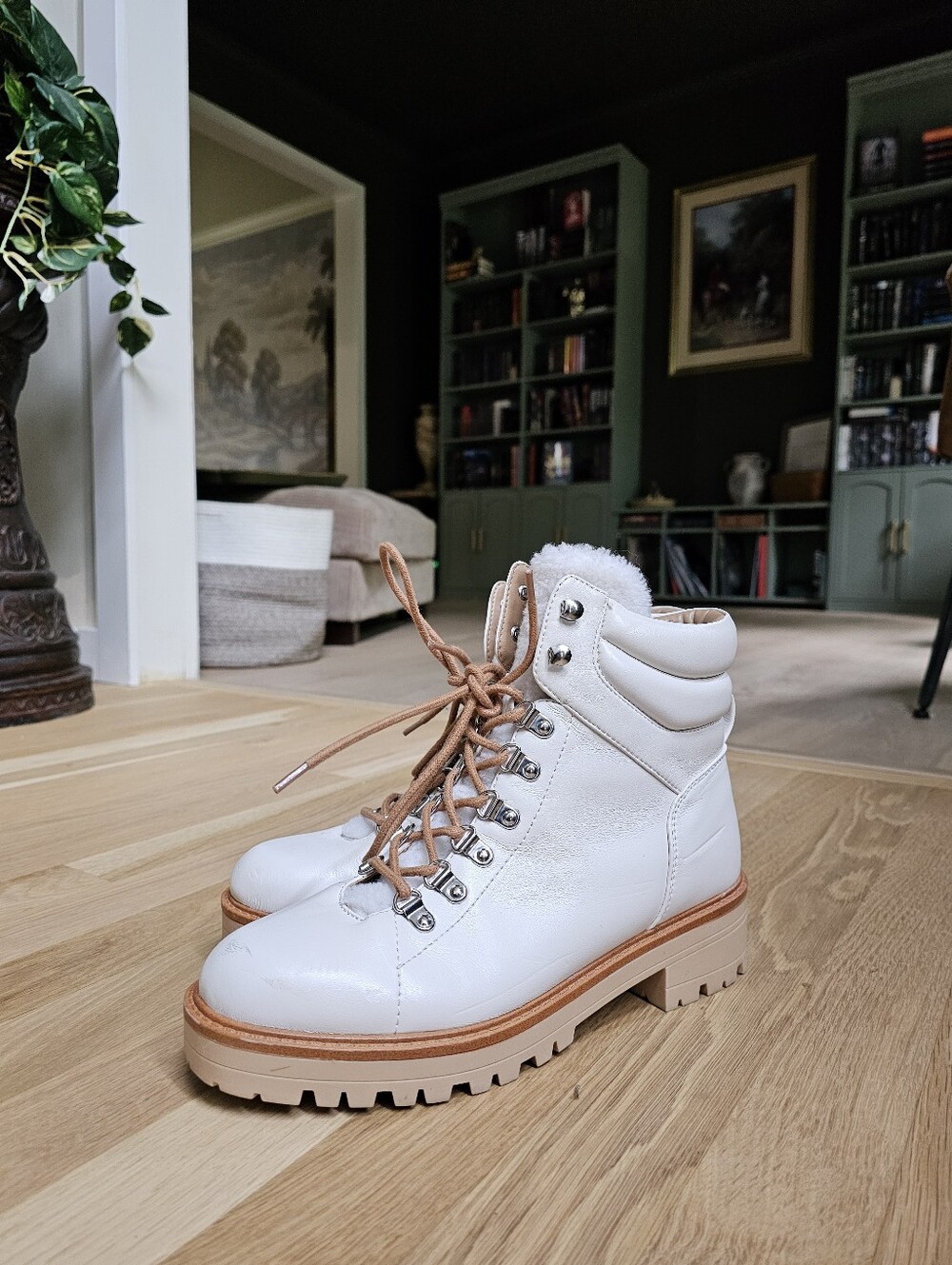 $149 Marc Fisher Mallie Lug Sole Sherpa Booties